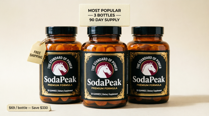 Three bottles of SodaPeak Gummies
